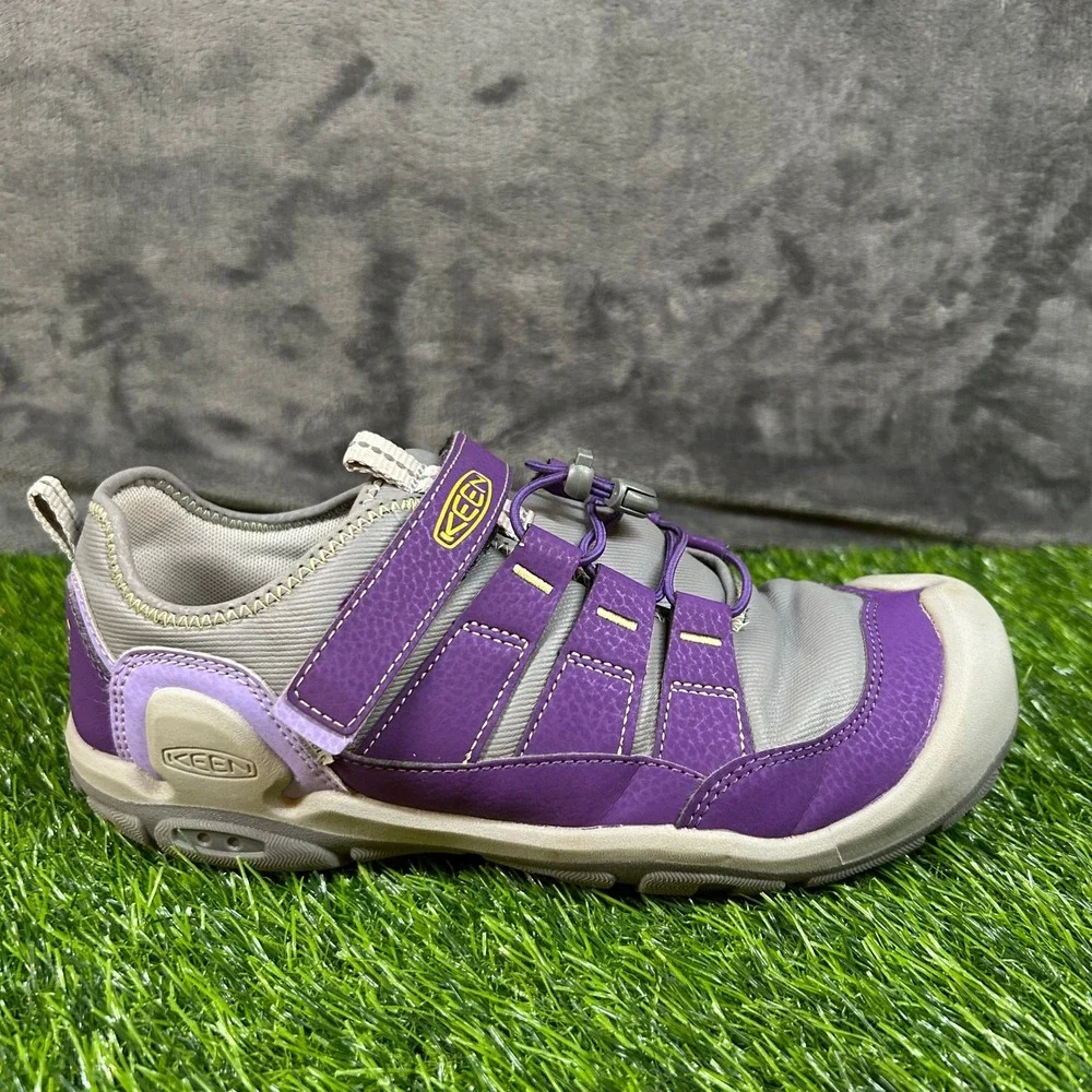 Keen Knotch‎ Hollow Sandals Water Shoes Purple Gray Adjustable Strap Kids 6